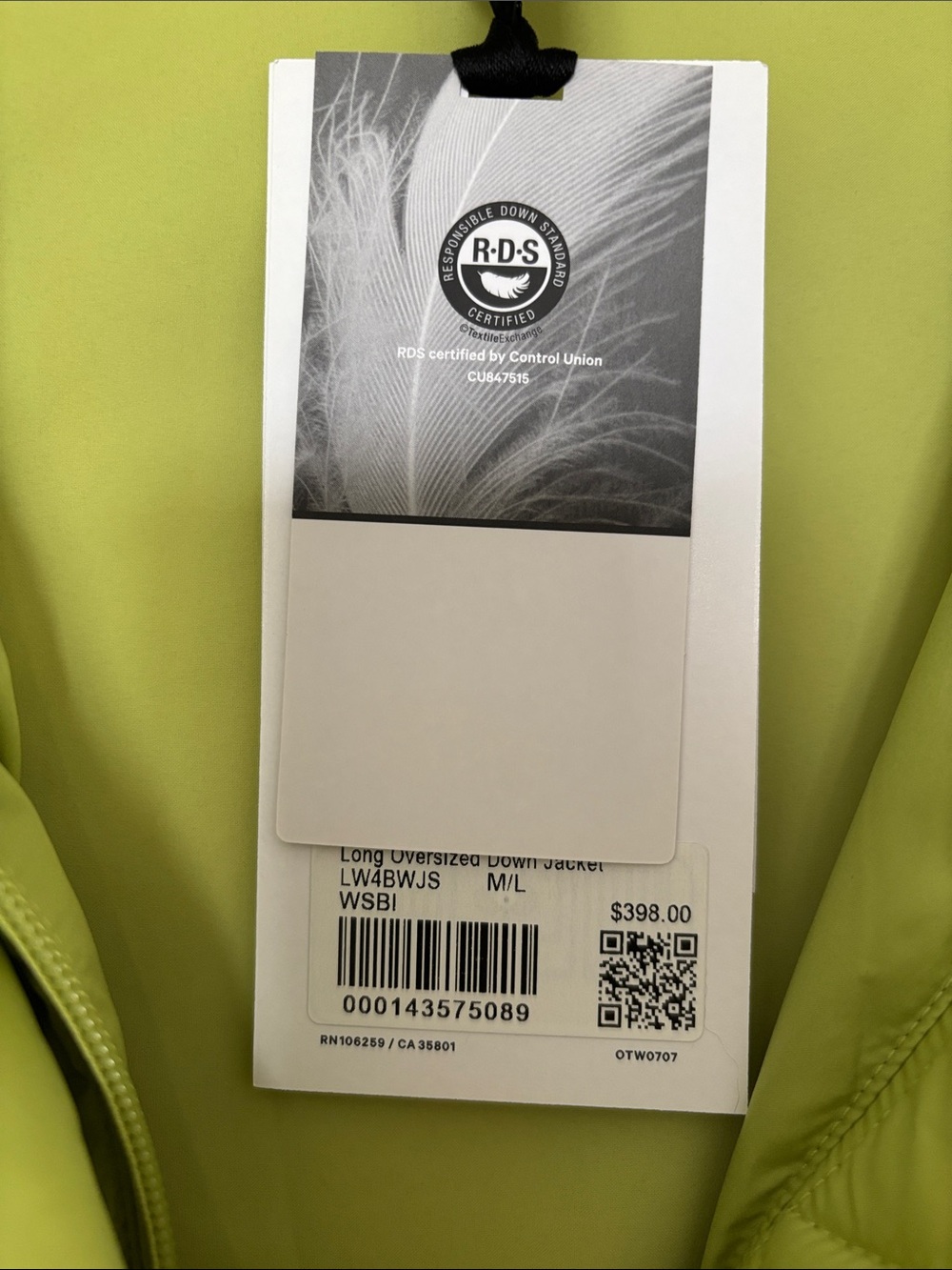 lululemon athletica Olive Green Puffer Coat - Picture 2 of 3